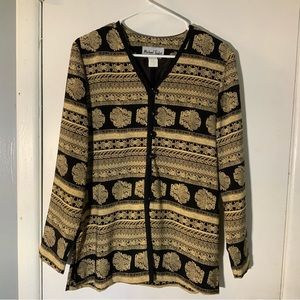 MICHAEL TAYLOR Vintage Batik Style Blazer Top SZ MED
